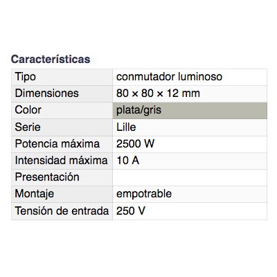 DH CONMUTADOR LUMINOSO EMPOTRABLE