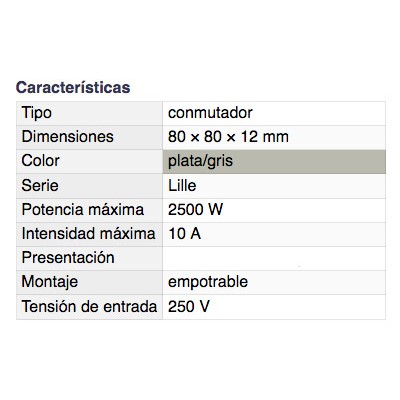 DH CONMUTADOR EMPOTRABLE