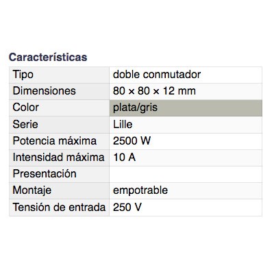 DH DOBLE CONMUTADOR EMPOTRABLE