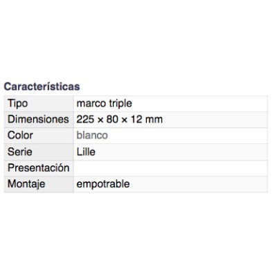 DH MARCO TRIPLE PARA MECANISMO EMPOTRABLE