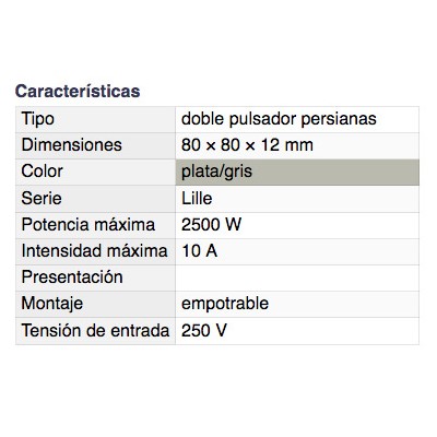 DH DOBLE PULSADOR CON BLOQUEO EMPOTRABLE PARA PERSIANAS