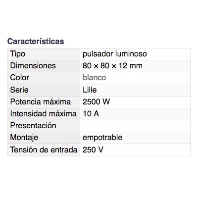 DH PULSADOR LUMINOSO EMPOTRABLE