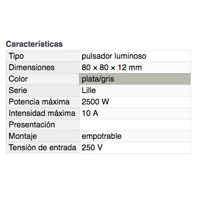 DH PULSADOR LUMINOSO EMPOTRABLE