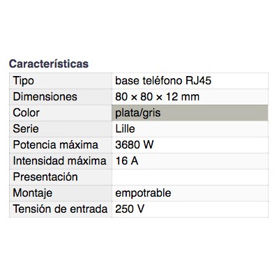 DH BASE TELEFÓNICA EMPOTRABLE