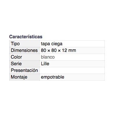 DH BASE TAPA CIEGA EMPOTRABLE