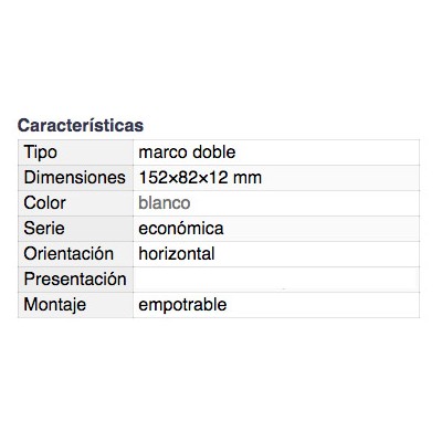 DH MARCO DOBLE HORIZONTAL EMPOTRABLE PARA SERIE 36540