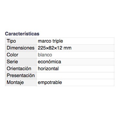 DH MARCO TRIPLE HORIZONTAL EMPOTRABLE PARA SERIE 36540