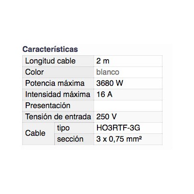 DH CONEXIÓN PARA PLANCHA ELÉCTRICA