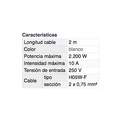 DH CONEXIÓN-PROLONGADOR 2 CONDUCTORES