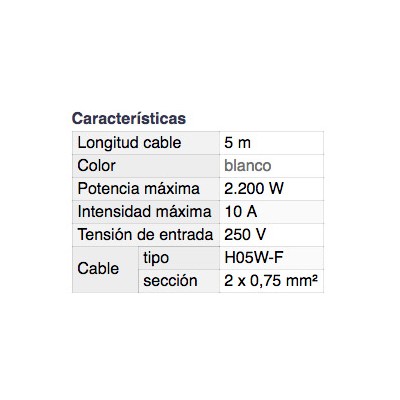 DH CONEXIÓN-PROLONGADOR 2 CONDUCTORES