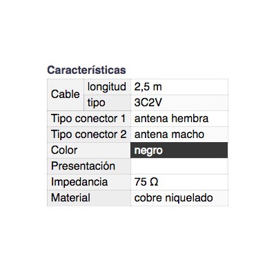 DH CONEXIÓN ANTENA HEMBRA-MACHO INYECTADA