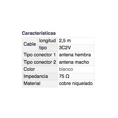 DH CONEXIÓN ANTENA HEMBRA-MACHO CON FILTRO BLINDADA