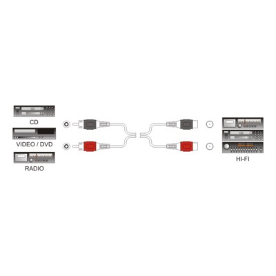 DH CONEXIÓN AUDIO INYECTADA 2 MACHOS RCA A 2 HEMBRAS RCA