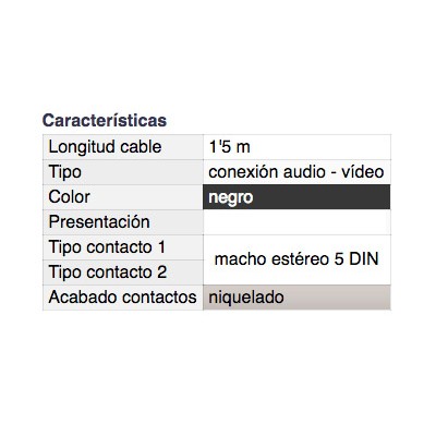 DH CONEXIÓN AUDIO-VÍDEO MACHO ESTÉREO 5 DIN A MACHO ESTÉREO 5 DIN