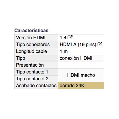 DH CONEXIÓN HDMI 1.4 MACHO A MACHO