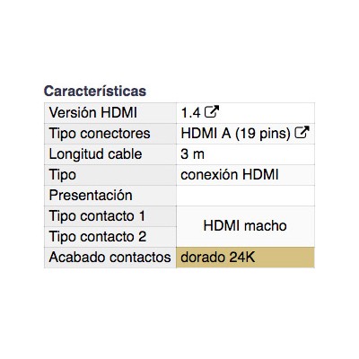 DH CONEXIÓN HDMI 1.4 MACHO A MACHO