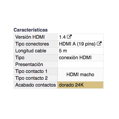 DH CONEXIÓN HDMI 1.4 MACHO A MACHO