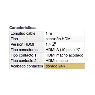 DH CONEXIÓN HDMI 1.4 MACHO ACODADO A MACHO