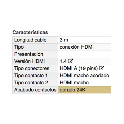 DH CONEXIÓN HDMI 1.4 MACHO ACODADO A MACHO