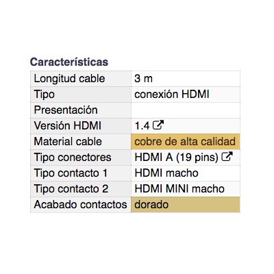 DH CONEXIÓN HDMI 1.4 MACHO A MACHO HDMI MINI