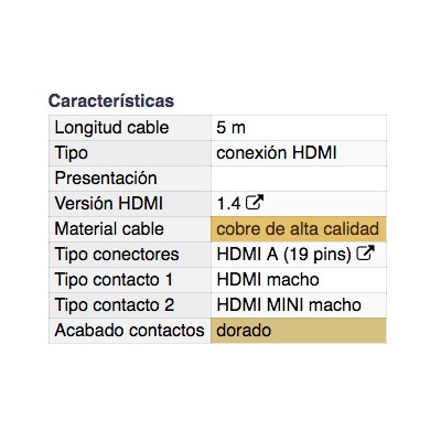 DH CONEXIÓN HDMI 1.4 MACHO A MACHO HDMI MINI