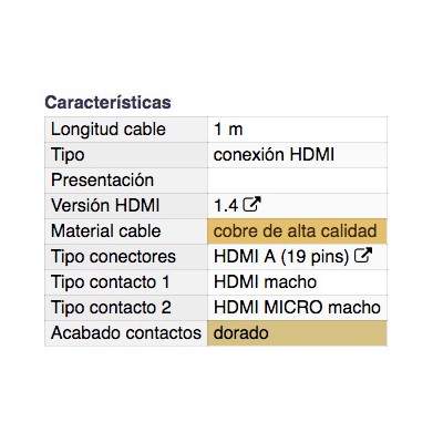 DH CONEXIÓN HDMI 1.4 MACHO A MACHO HDMI MICRO