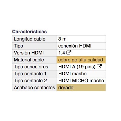 DH CONEXIÓN HDMI 1.4 MACHO A MACHO HDMI MICRO