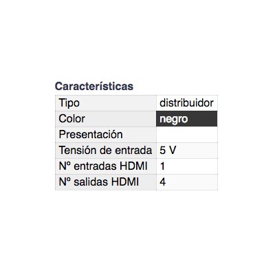 DH DISTRIBUIDOR HDMI 4 SALIDAS