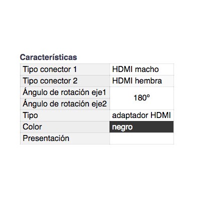 DH ADAPTADOR DIRECCIONAL HDMI MACHO A HDMI HEMBRA