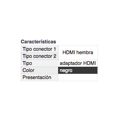 DH PROLONGADOR ADAPTADOR HDMI HEMBRA A HDMI HEMBRA