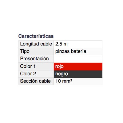 DH CABLE Y PINZAS PARA BATERÍA COCHE