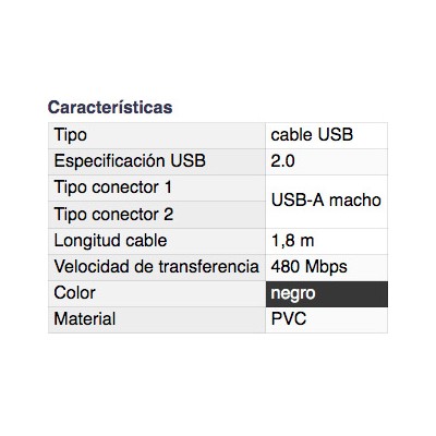 DH CONEXIÓN USB 2.0 MACHO A MACHO