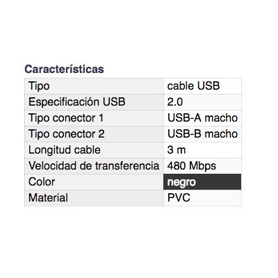 DH CONEXIÓN USB 2.0 A MACHO A B MACHO