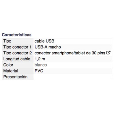 DH CONEXIÓN USB A MACHO A CONECTOR PARA SMARTPHONES Y TABLETS