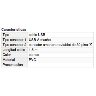 DH CONEXIÓN USB A MACHO A CONECTOR PARA SMARTPHONES Y TABLETS