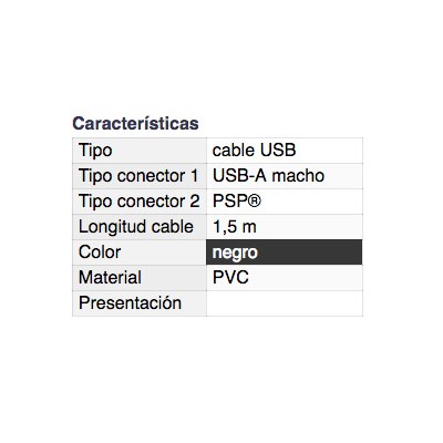 DH CONEXION USB-A MACHO A CONECTOR PARA PSP