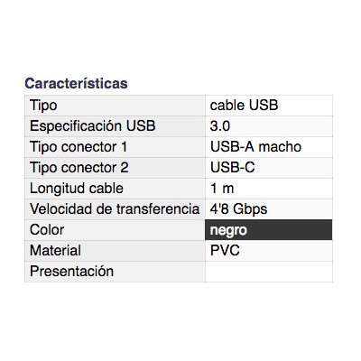 DH CONEXIÓN USB 3.0 A-MACHO A USB-C MACHO