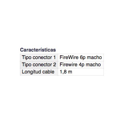 DH Conexión FIRE WIRE 1394 MACHO-MACHO