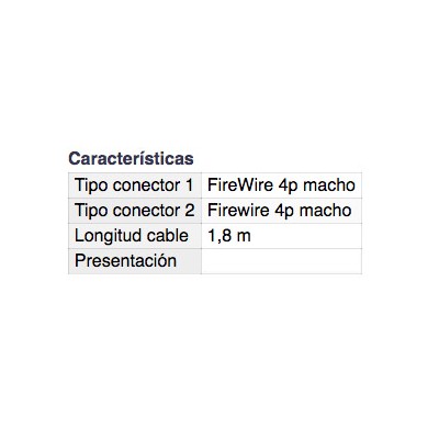 DH CONEXIÓN FIRE WIRE 1394 MACHO-MACHO