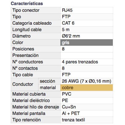 DH CONEXIÓN BLINDADA PARA TRANSMISIÓN DE DATOS RJ-45