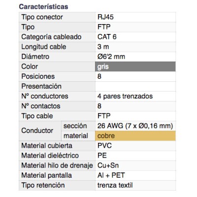 DH CONEXIÓN BLINDADA PARA TRANSMISIÓN DE DATOS RJ-45