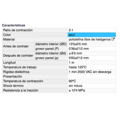 DH TUBO TERMORRETRÁCTIL DE POLIOLEFINA