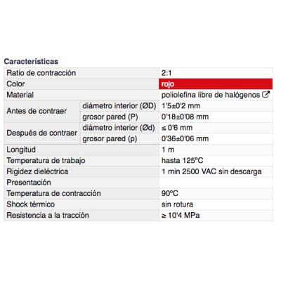 DH TUBO TERMORRETRÁCTIL DE POLIOLEFINA