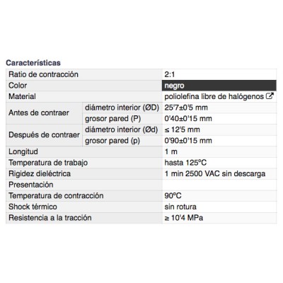 DH TUBO TERMORRETRÁCTIL DE POLIOLEFINA