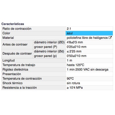 DH TUBO TERMORRETRÁCTIL DE POLIOLEFINA