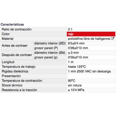 DH TUBO TERMORRETRÁCTIL DE POLIOLEFINA