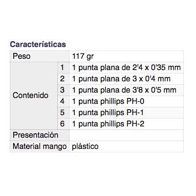 DH KIT DE 6 DESTORNILLADORES DE PRECISIÓN