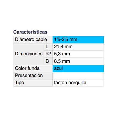 DH TERMINAL FASTON HORQUILLA