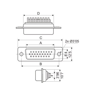 DH CONECTOR MACHO "D" SUB