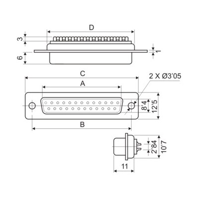 DH CONECTOR MACHO "D"